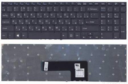 Клавиатура для ноутбука Sony Vaio SVF15, FIT 15 чёрная, без рамки